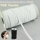 109 ярдов Длина DIY Плетеный эластичный пояс Ремешок Шнур трикотажная лента швейная 1 рулон 18 16 14 дюйма для масок одежда ремни
