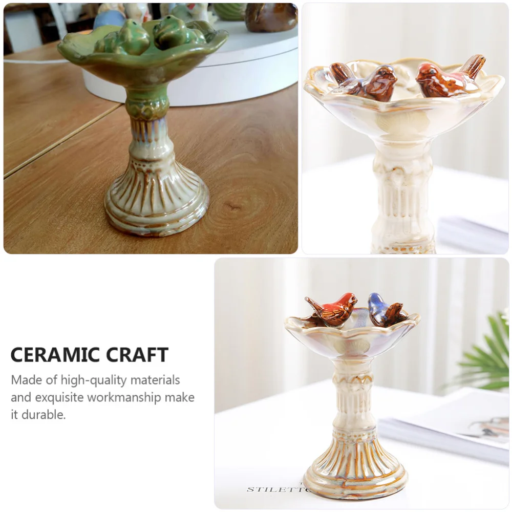 

1 Pc Living Room Adornment Ceramic Bird Craft Storage Holder (Assorted Color)