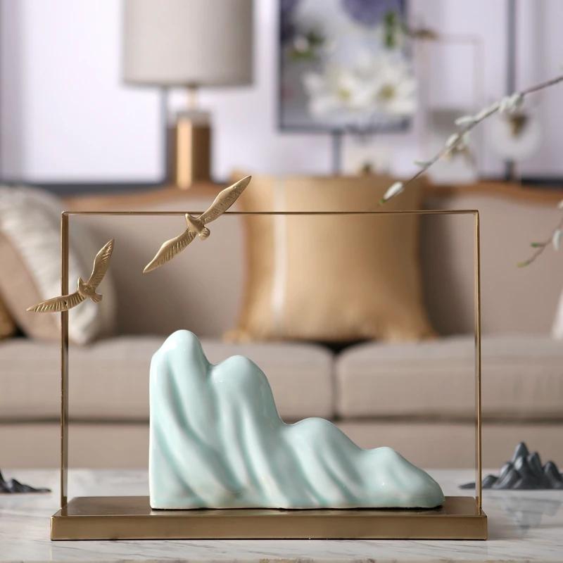 Фигурки китайские дикие гусиные летающие между горами мягкий декор для отеля