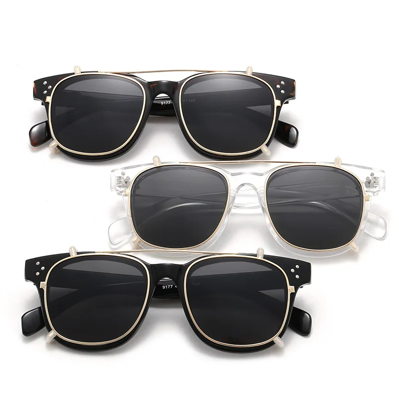 

Zerosun Polarized Sunglasses Women Male Clip on Lens Fit Over Eyeglasses Sun Glasses Female Ladies Vintage Steampunk Driving