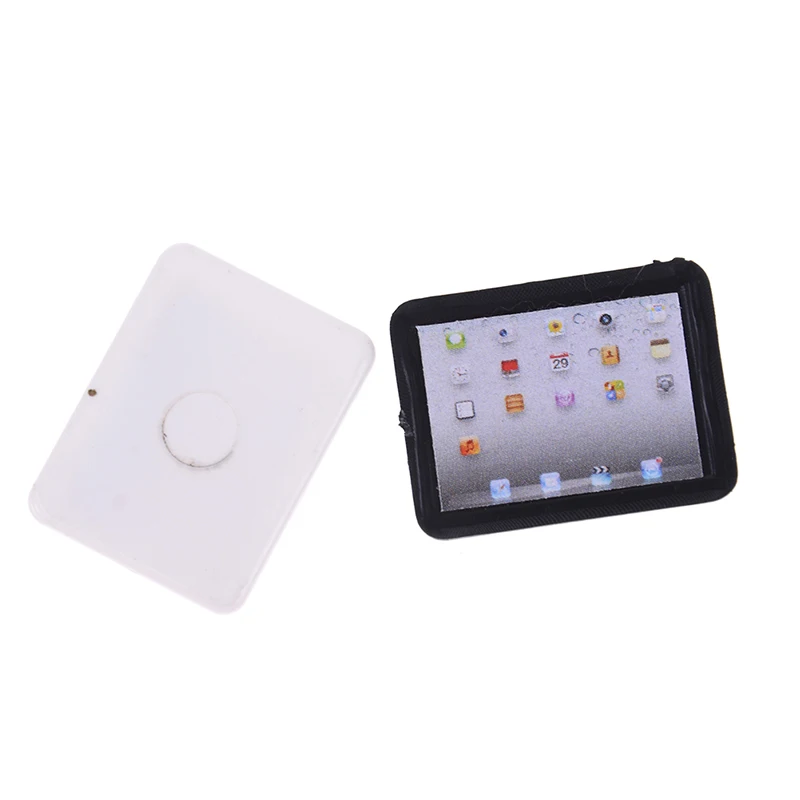 

1PC 1:12 Dollhouse Diy Accessories Simulation Mini Laptop Computer Flat-Panel LCD TV Tablet PC Miniature Crafts Dollhouse Deco