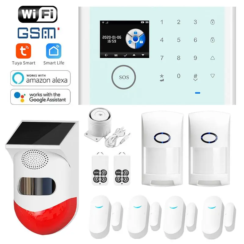 Умная Wi Fi GSM система сигнализации Tuya с сенсорной клавиатурой и защитой от кражи