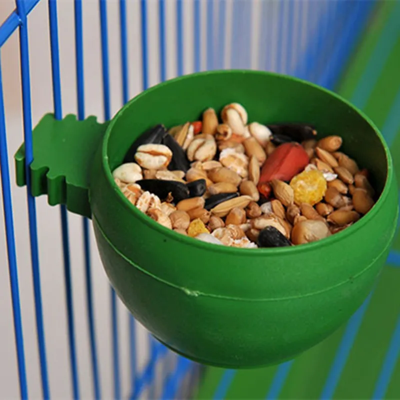 

5Pcs Plastic Small Pets Feeding Bowls for Bird Parrots Round Bird Water Food Feeding Supplies Aviary Pet Cage Accessories