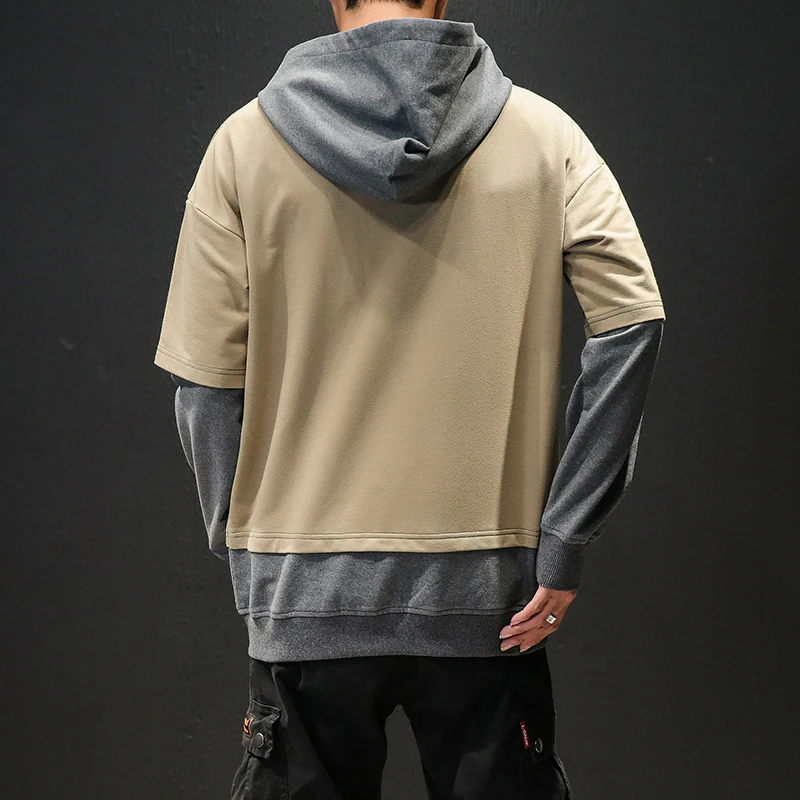 Дропшиппинг осень 2019 мужские поддельные две части толстовки повседневные