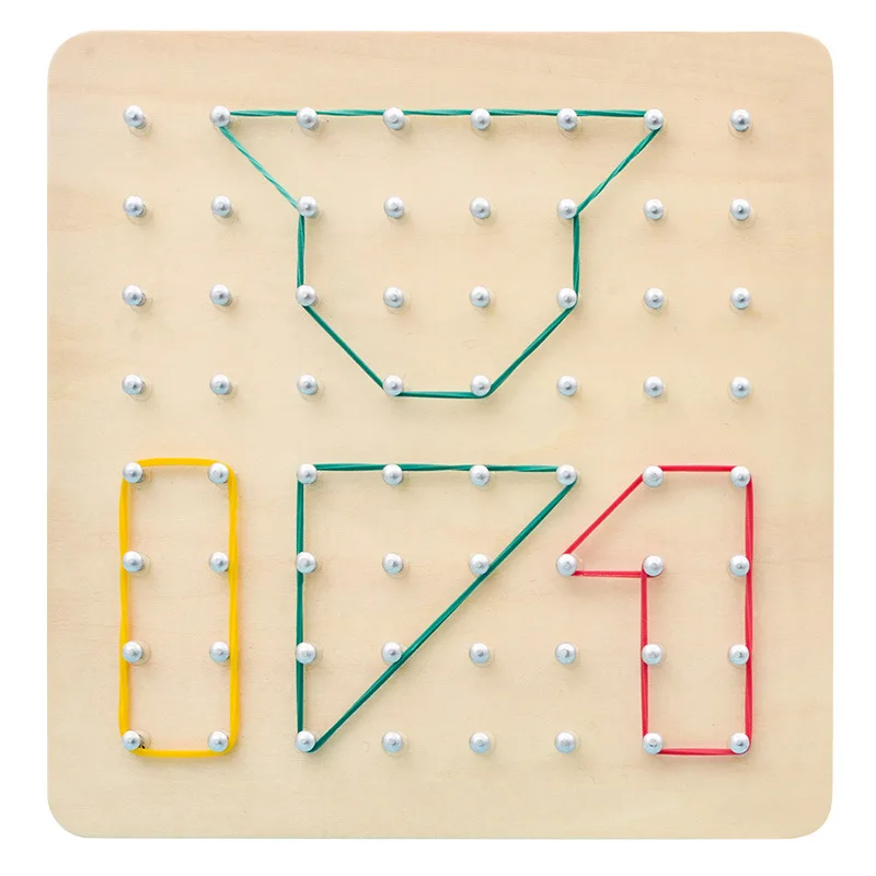 Tablero de u&ntilde;as peque&ntilde;o y creativo, juguete interactivo de aprendizaje temprano, con forma de ejercicio cognitivo, ayuda did&aacute;ctica, gr&aacute;ficos geom&eacute;tricos-4