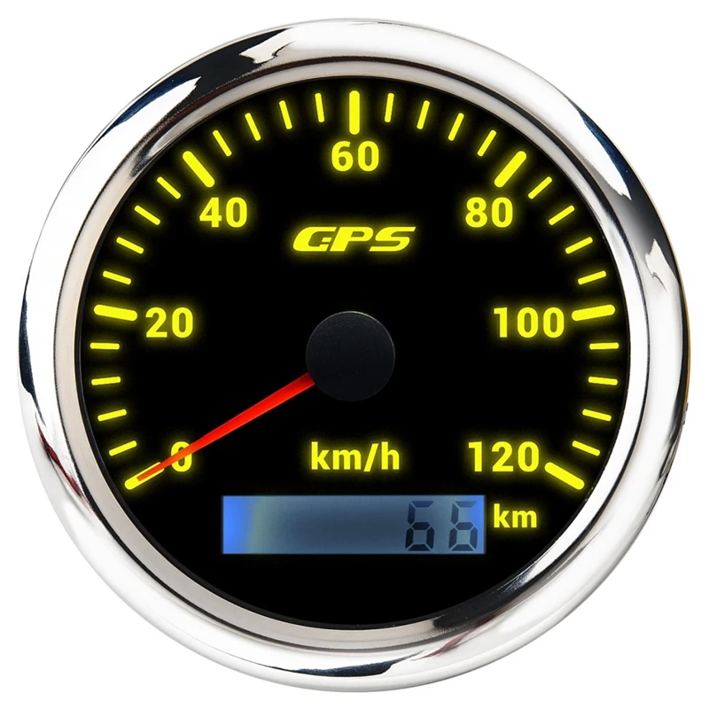85MM GPS Marine Speedometer 0-120KM/H 7-Color Backlight Digital Odometer For Yachts Boats |