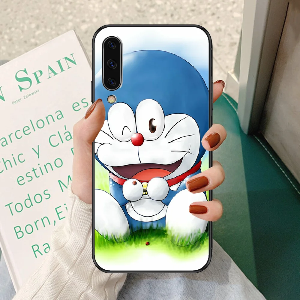 Чехол для телефона с Аниме Doraemon Blue Cat Samsung Galaxy A 3 5 7 8 10 20 21 30 40 50 51 70 71 E S 2016 2018 4G black luxury