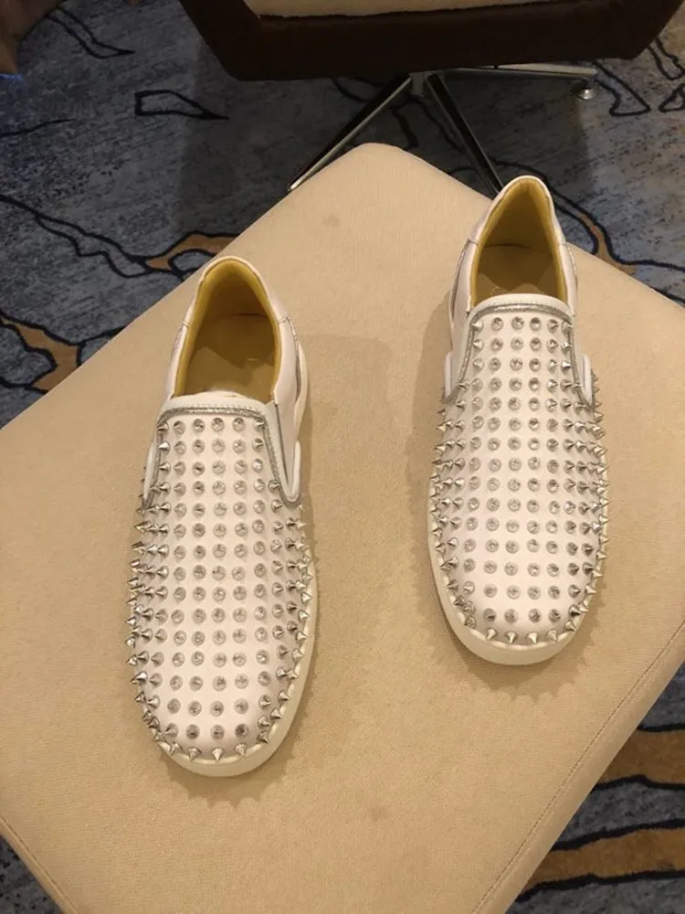 Лоферы мужские без застежки Вулканизированная красная подошва роскошные