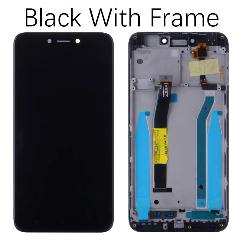 Black with Frame Дисплей для XIAOMI Redmi 4X / 4X Pro / 4X Prime LCD в сборе с тачскрином на рамке 5.0'' черный белый золото - Цвет: Black with Frame
