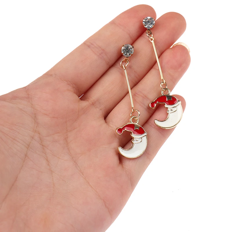 

2021 New Year Gift Santa Claus Snowman Plum Deer Earring Pendant Long Earrings