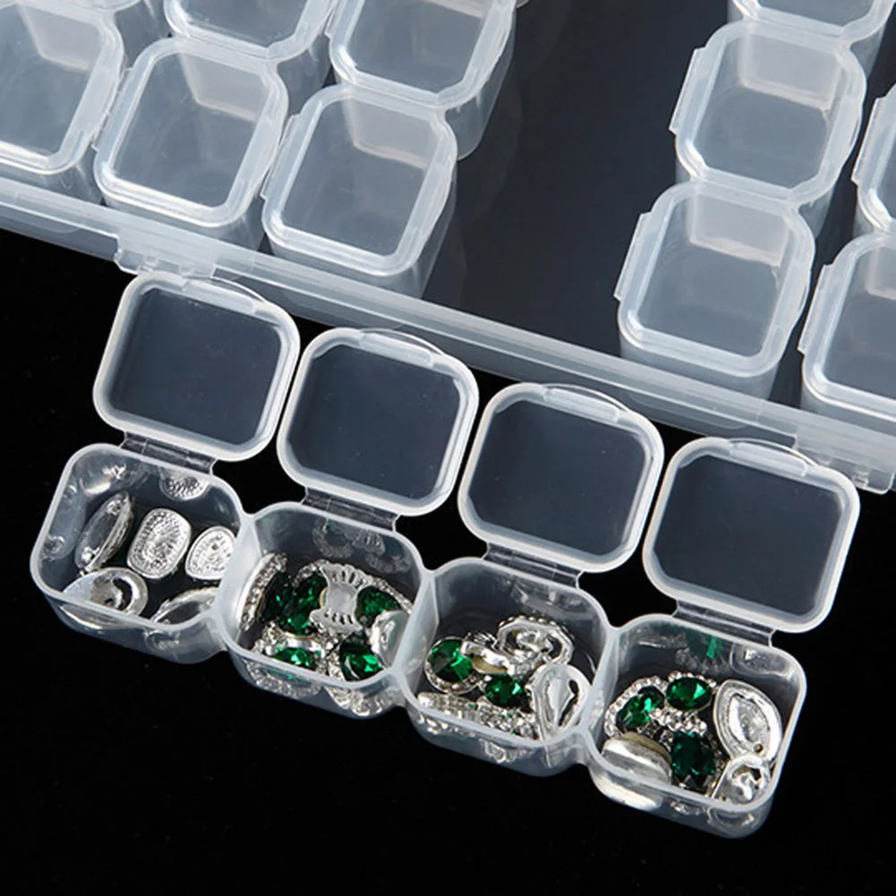 Пластиковый органайзер для таблеток 28 сеток регулируемый ювелирных изделий