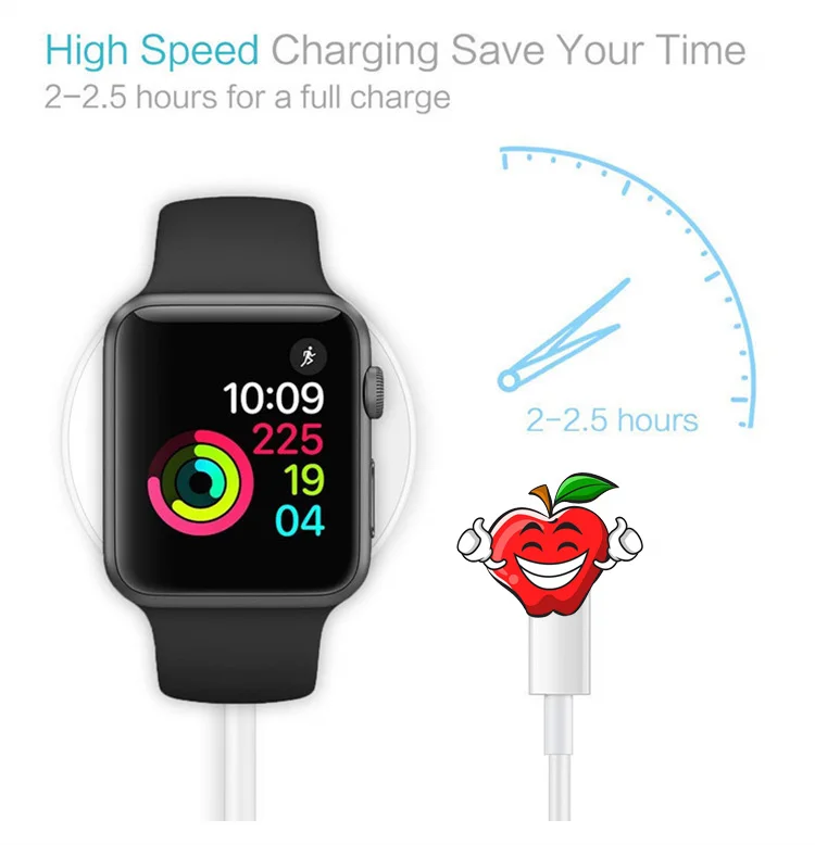 2 в 1 Беспроводное зарядное устройство магнитный для Apple Watch Series 4 3 2 1 iPhone X XS Max 7 8 Plus Портативный USB кабель для быстрой зарядки