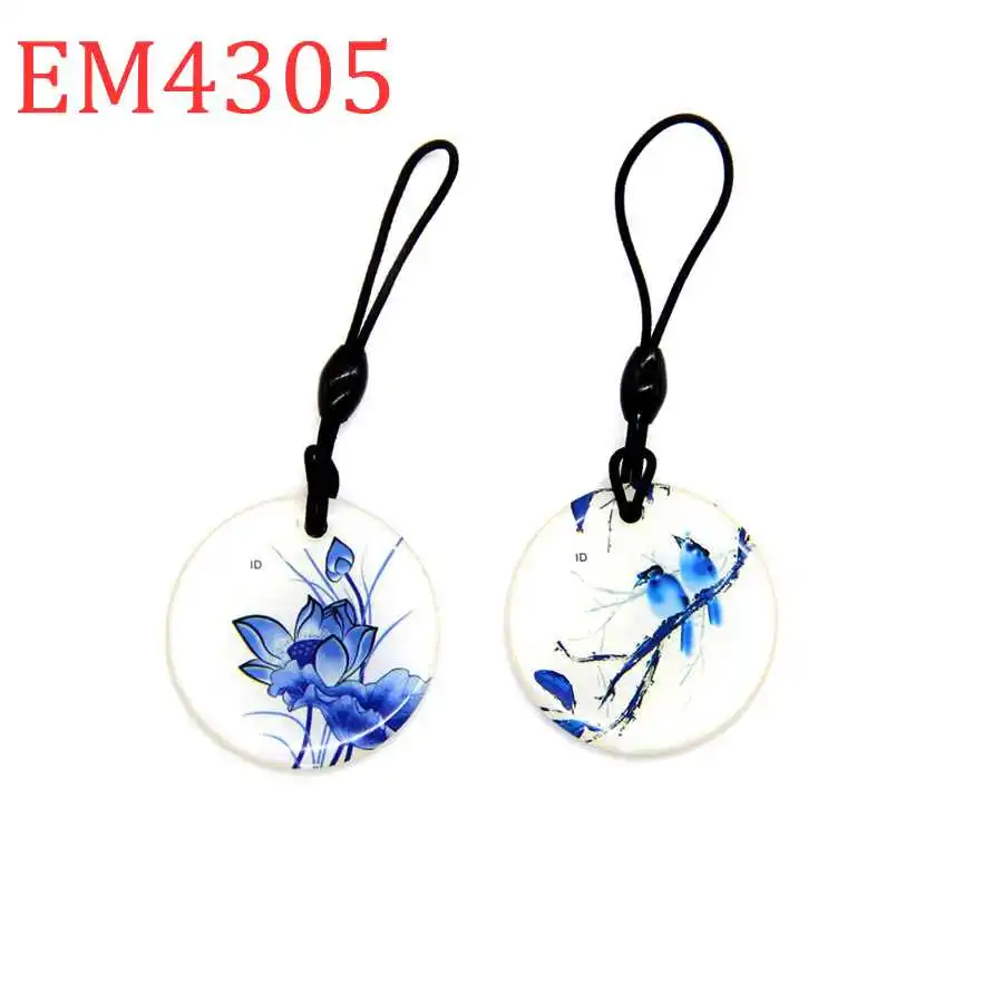 

125Khz ID Circular Waterproof Keyfob Rewritable Writable Replicable RFID Token Tag EM4305 EM4205 Access Control Fast Shipping 1