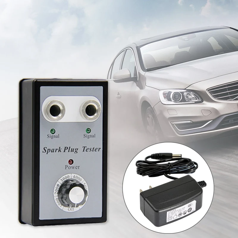 

C 12V Car Two Channel Spark Plug Tester Plug Analyze Adjustable Dual Hole Ignition Testers Automotive Diagnostic Tool