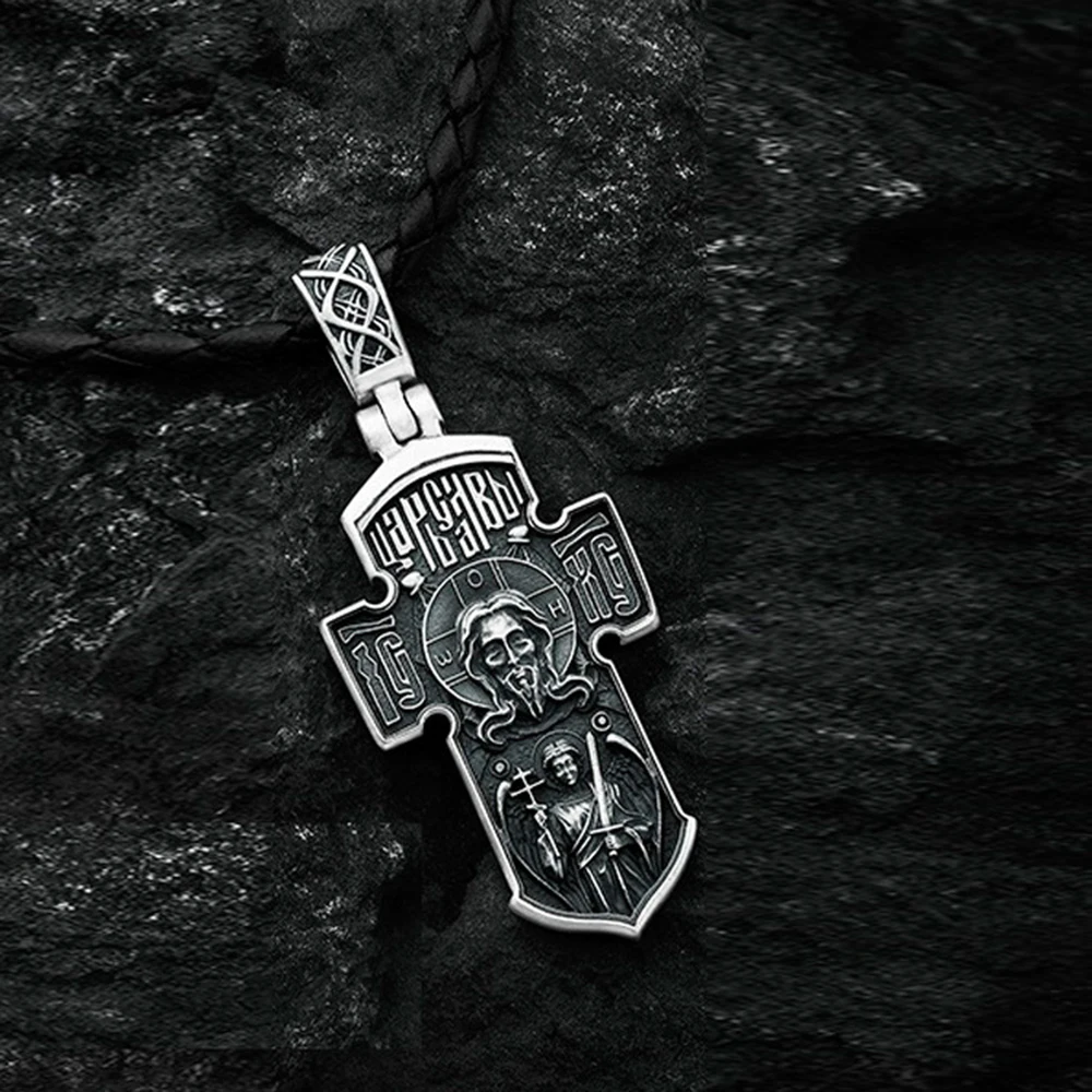 

New Catholic Cross Pendant Necklace Men's Christianity Religious Belief Necklace Accessories Metal Accessories