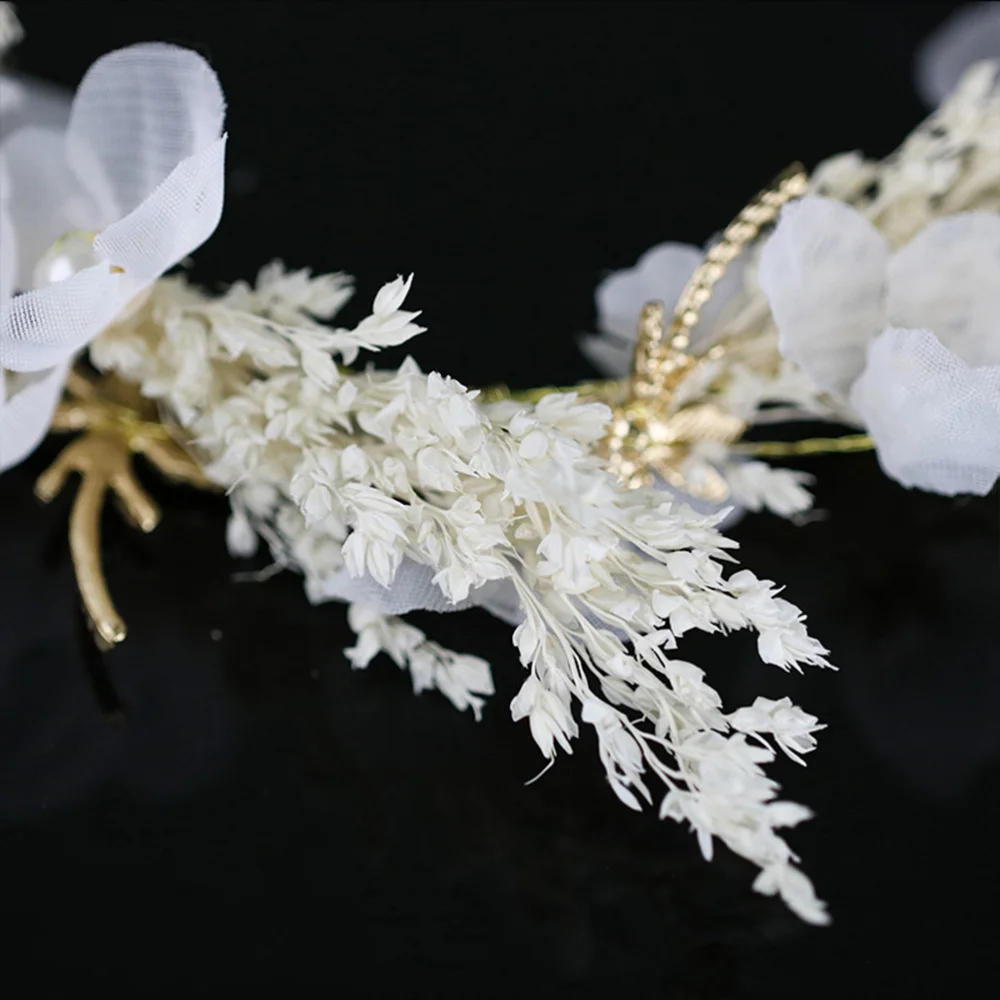 Свадебные повязки для волос с сушеными цветами аксессуары свадебных торжеств и