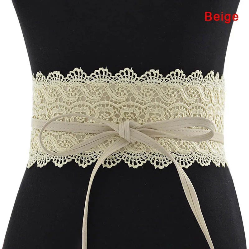 

1 Pcs Women Lady Dress Belt Lace Wide Waist Strap PU Decoration Fashion Waistband TT@88