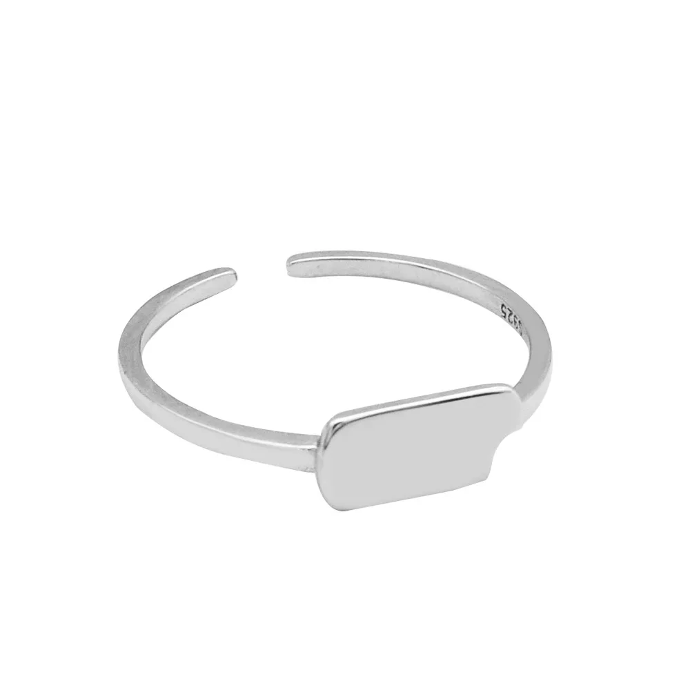 

Fengxiaoling Real 925 Sterling Silver Minimalist Geometric Puzzle Opening Ring For Charming Women Party Fine Jewelry Cute Gift