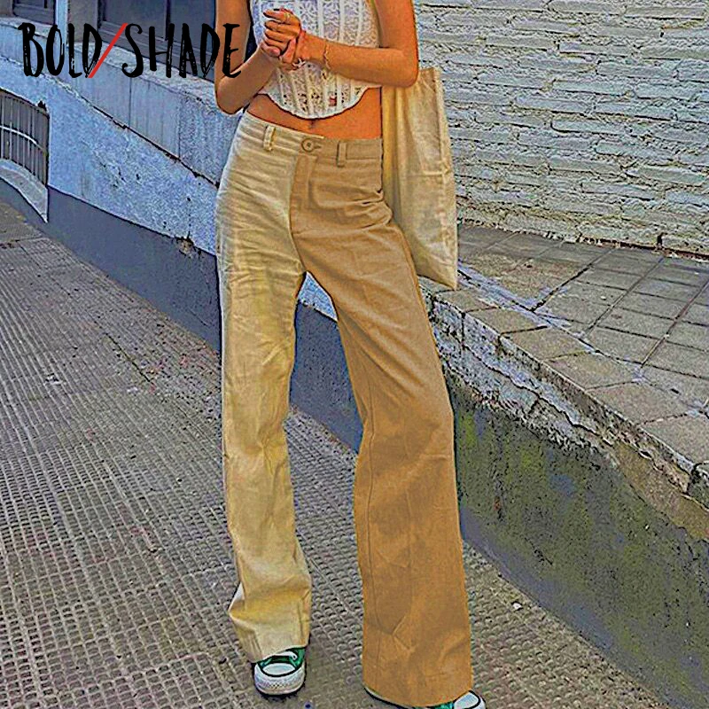 

Bold Shade Y2K Streetwear 90 Jeans Patchwork Indie Aesthetic Women Two-Tones Denim Jeans High Waist Straight Pants Unicolor 2021