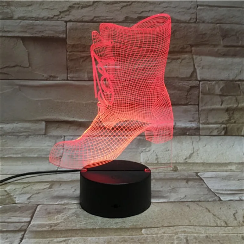 Красочный 3d маленький ночник сапоги светодиодное украшение для дома гостиной