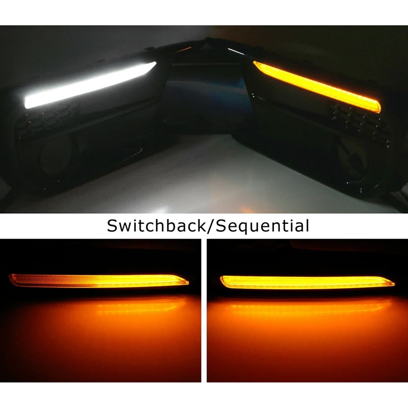LED автомобилей Белый/Желтый последовательного светодиодный DRL Противотуманные