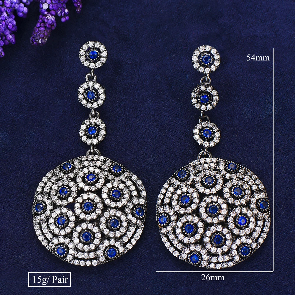 

LARRAURI 2019 New Trendy Women Earrings Fashion Jewelry AAA Cubic Zirconia Drop Earrings For Women Wedding Party Accessories