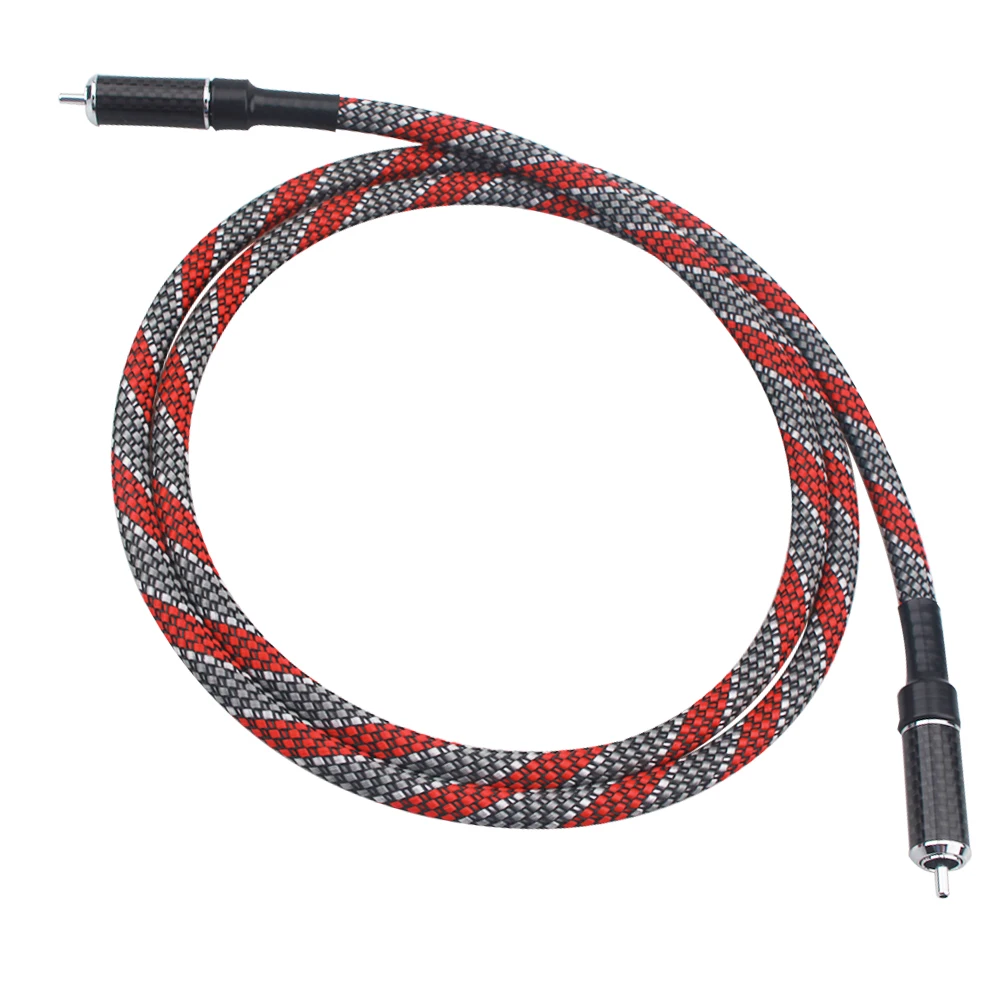 1 Pcs HiFi Audio Digital Coaxial Cable Carbon Fiber Rhodium Plating RCA Plug for Amplifier CD Player DAC | Электроника