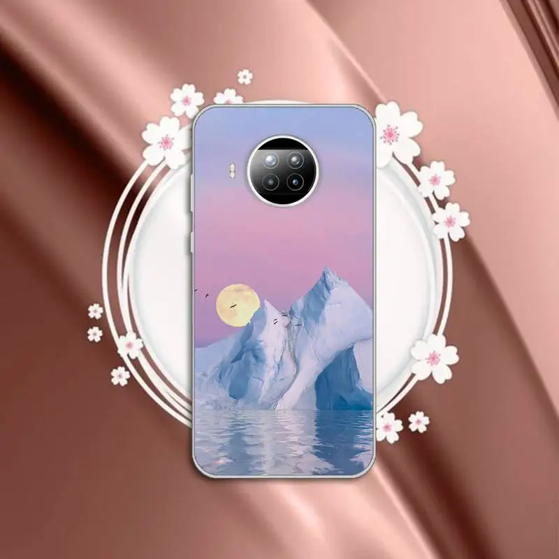 

Phone Case Transparent for Xiaomi mi Redmi note 10 t 8 9 pro lite 11 Samsung S 8 9 10 20 Moon starry sun creative illustration