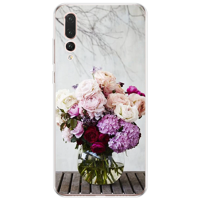Розовый цветок пион на вазе узор мягкий Силиконовый ТПУ чехол для телефона Huawei P9