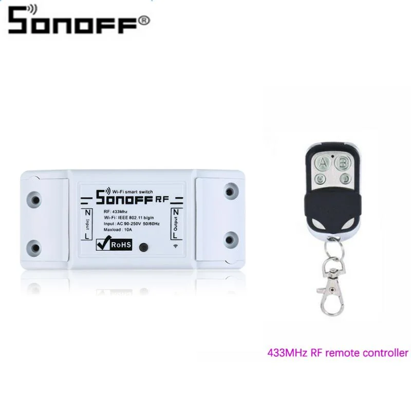 

Пульт дистанционного управления Sonoff RF R2, Wi-Fi, 433 МГц, Таймер модули для автоматизации умного дома через приложение EWeLink