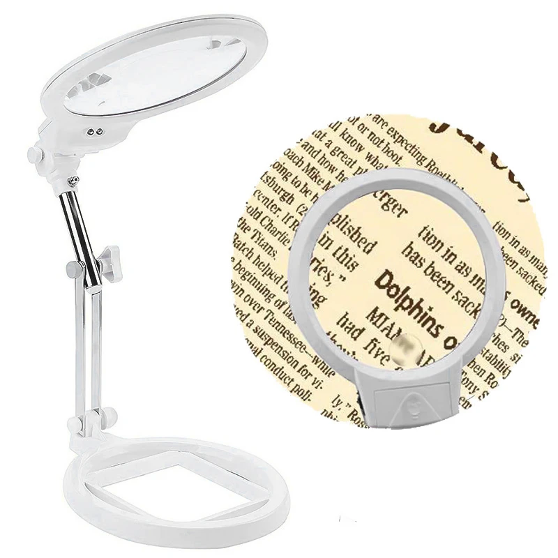 HotDesktop Magnifier For Soldering Repair Reading Collapsible Multifunctional Loupe Welding Magnifying Glass With LED Light | Инструменты