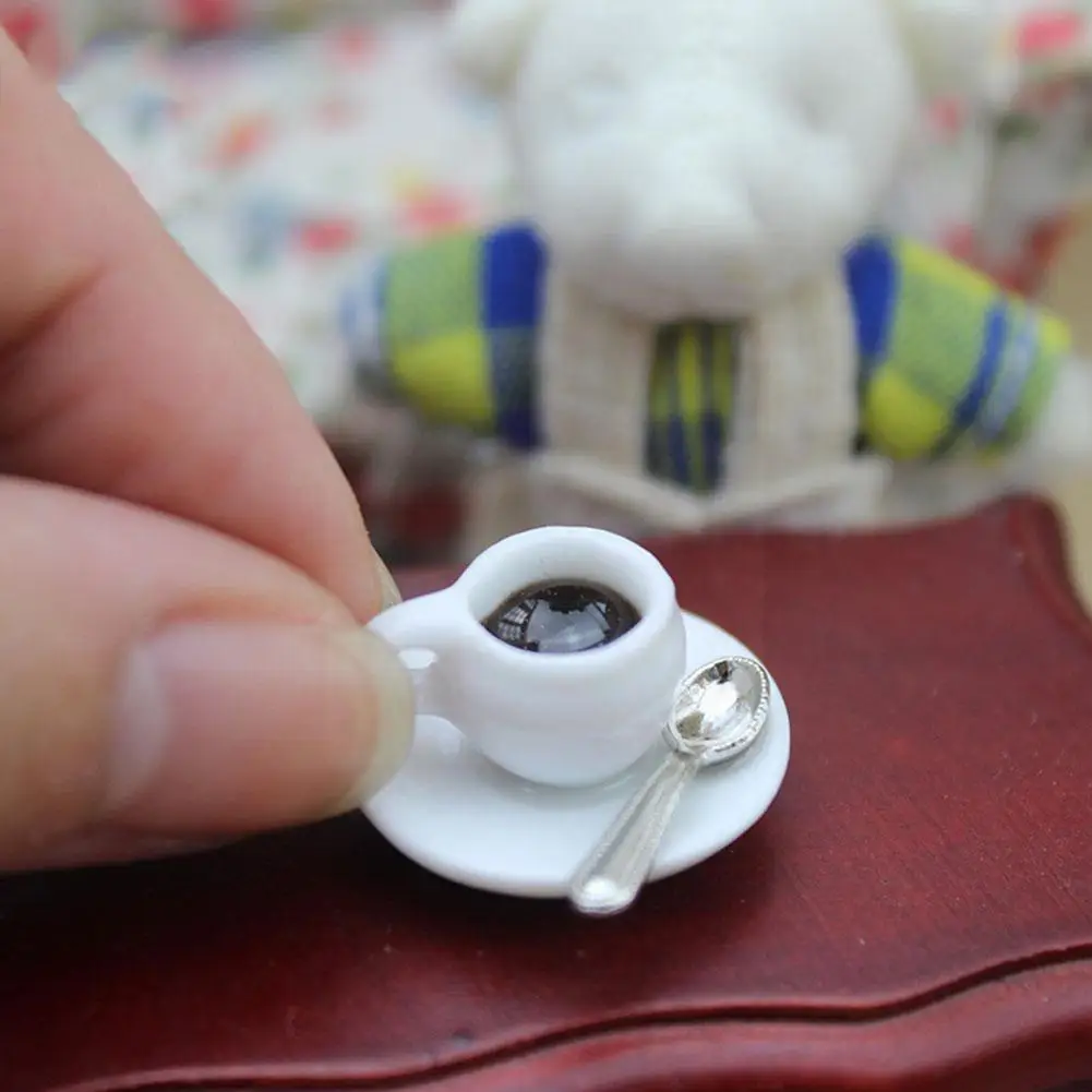 

1/12 House Miniature Accessories Ceramics Coffee Cup Kitchen Model Simulation Furniture Toys For House Decoration V5s6