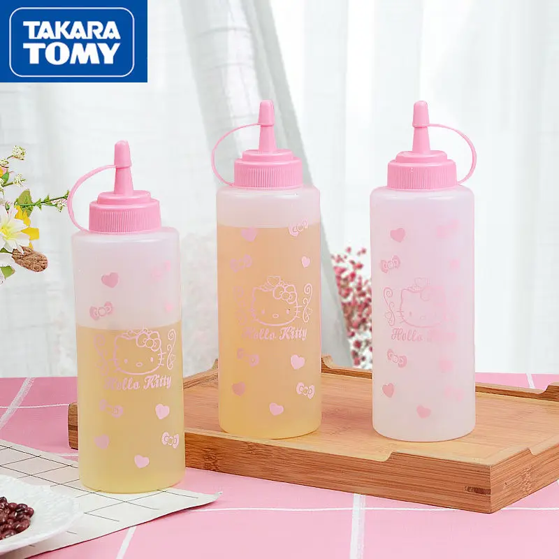 

TAKARA TOMY Fashion Cartoon Hello Kitty Oiler Three-piece Set Simple Household Kitchen Sharp Mouth Plastic Oil Filter