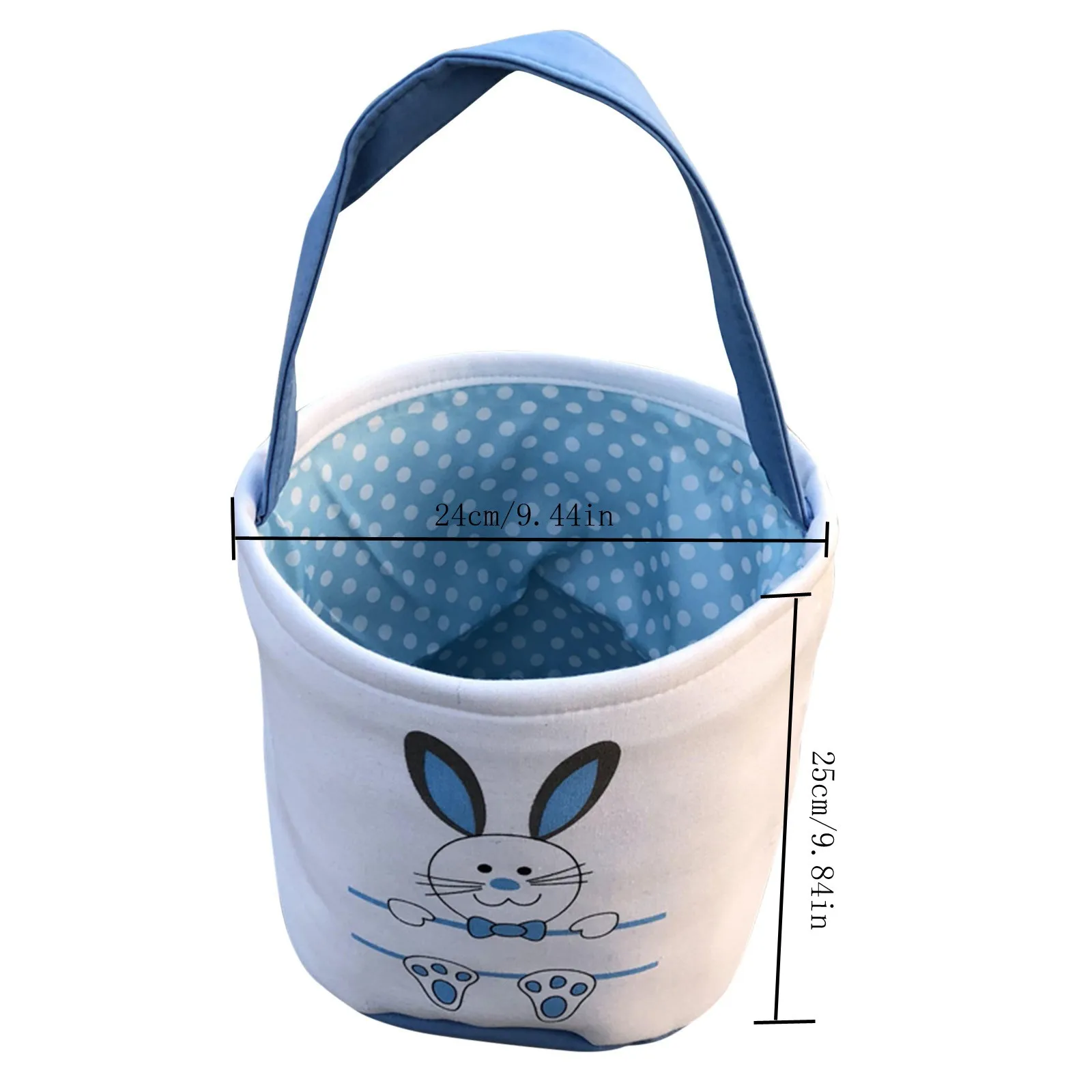 Пасхальная корзина праздничный брезентовый подарок с принтом кролика