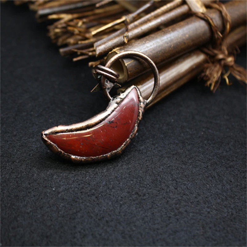 Женское ожерелье с подвеской в виде звезды и Луны красным агатом | Украшения