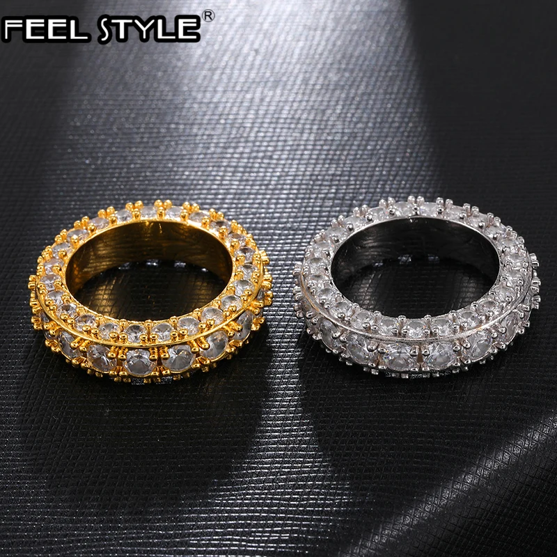 Кольцо с фианитом для мужчин и женщин геометрическое круглое украшение из меди