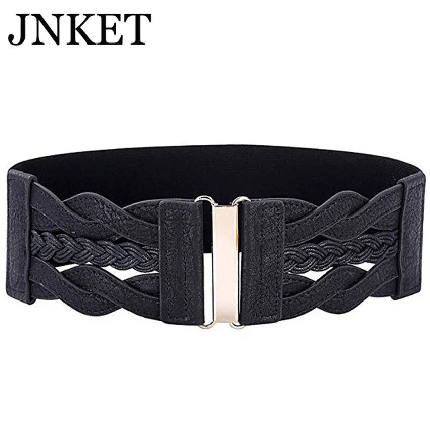 

JNKET New Women Wide Belts Casual Waistband Fashion Waist Belt Elastic Strap Stretch Cinturon