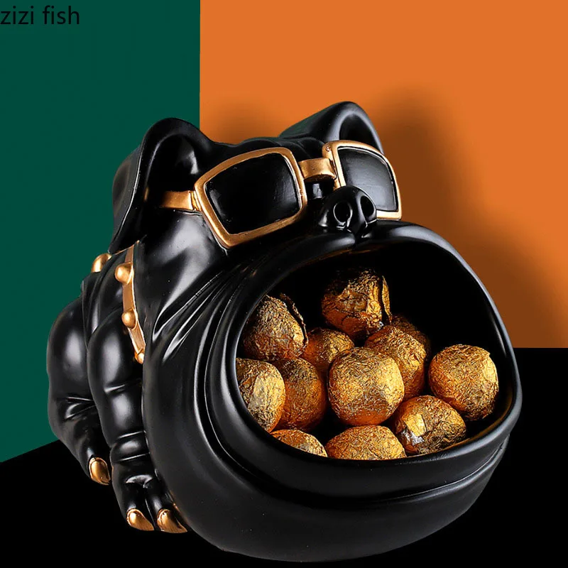 Большая пасть собаки стойка для хранения украшений животных ремесла конфеты