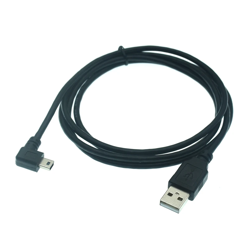 Фото USB-кабель для передачи данных A Male to Mini USB B 5-контактный штекер 90 градусов вверх/вниз/левый/правый угол адаптера зарядки синхронизация 0,25 м 0,5 м 1,5 м 3 м 5 м №4