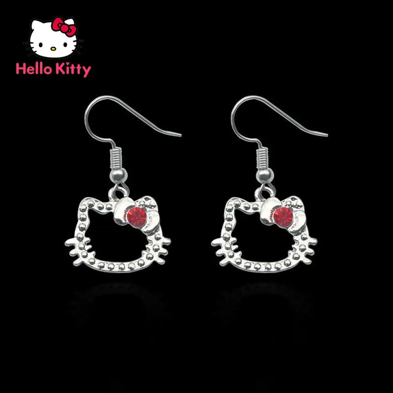 

Hello Kitty New Trend Earrings Girls 925 Needle Silver Temperament Wild Earrings Decoration Accessories