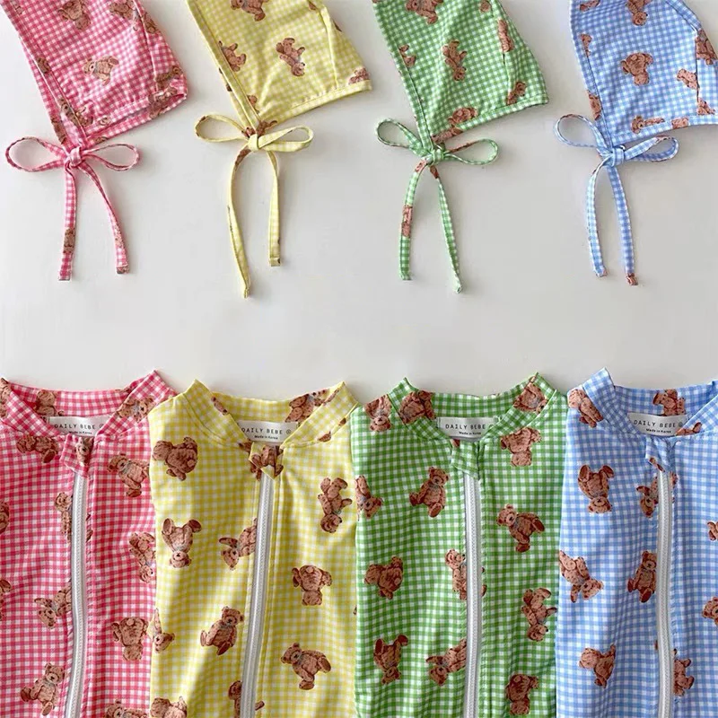 

Купальник с шапочкой 0-2 лет, для девочек и мальчиков, хлопок 7973, 2021, От 1 до 7 лет