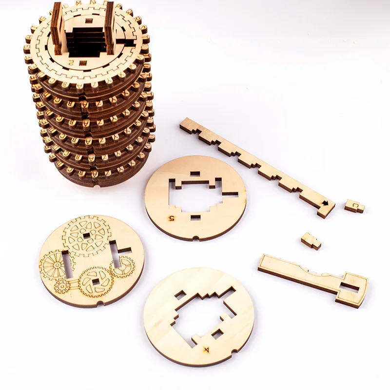 Деревянный 3d пазл-головоломка да Винчи игрушки Cryptex Lock игры для разума