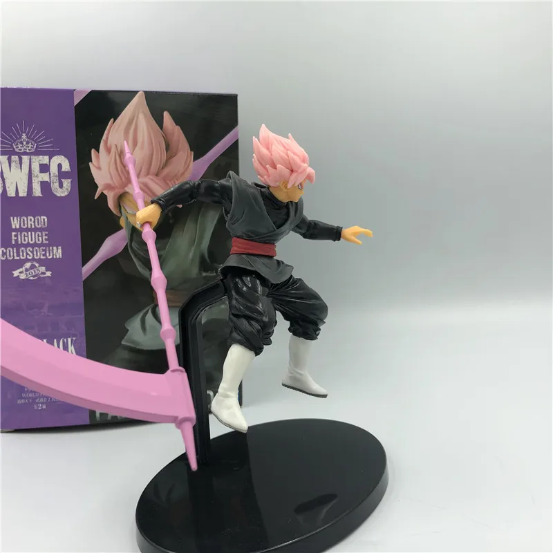 Dragon Ball Z черный Гоку Роза Супер Saiyan серп Бог войны Ver. ПВХ фигурка DBZ Gogeta розовые волосы модель игрушки 18 см