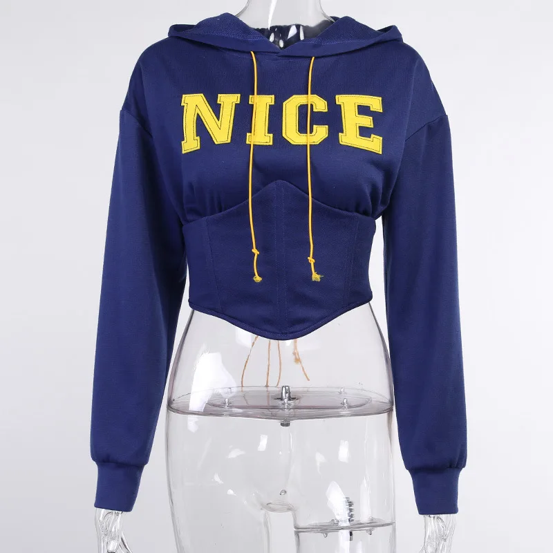 

Autumn Fashion Women Sweatshirt Hoodies Letter Printing Hoodie Long Sleeve Jumper Hooded Pullover Coat Casual Sweatshirt Top