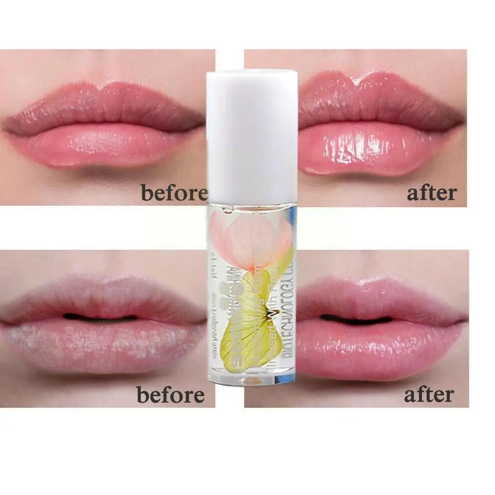 

Crystal Lipstick Lips Nutritious Lip Oil Clear Roller Flowers Lip Long Moisturizing Gloss Essence Ball Lip Shiny Dried Last E6C6