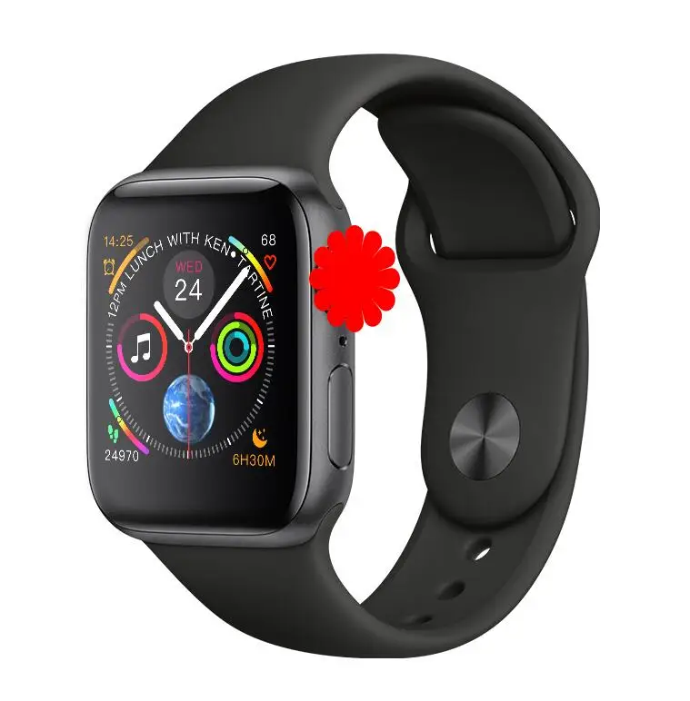 Bluetooth Смарт часы серии 4 IWO 8 1:1 Смарт часы 44 мм чехол для Apple iOS Android сердечного ритма ЭКГ-Шагомер - Цвет: black