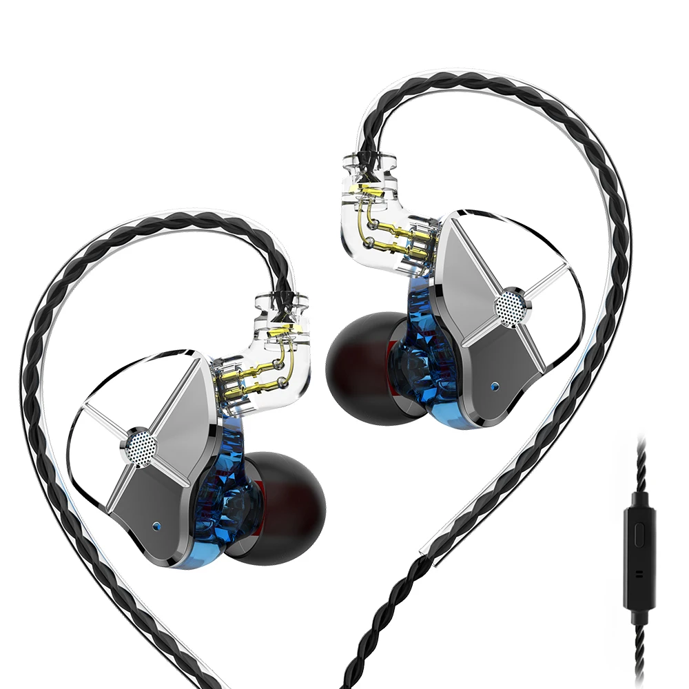 Гибридные Hi Fi наушники вкладыши TRN ST1 1BA + 1DD IEM с магниевым акриловым корпусом