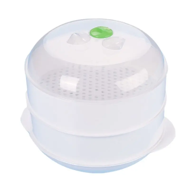 

Double plastic steamer microwave oven round steamer