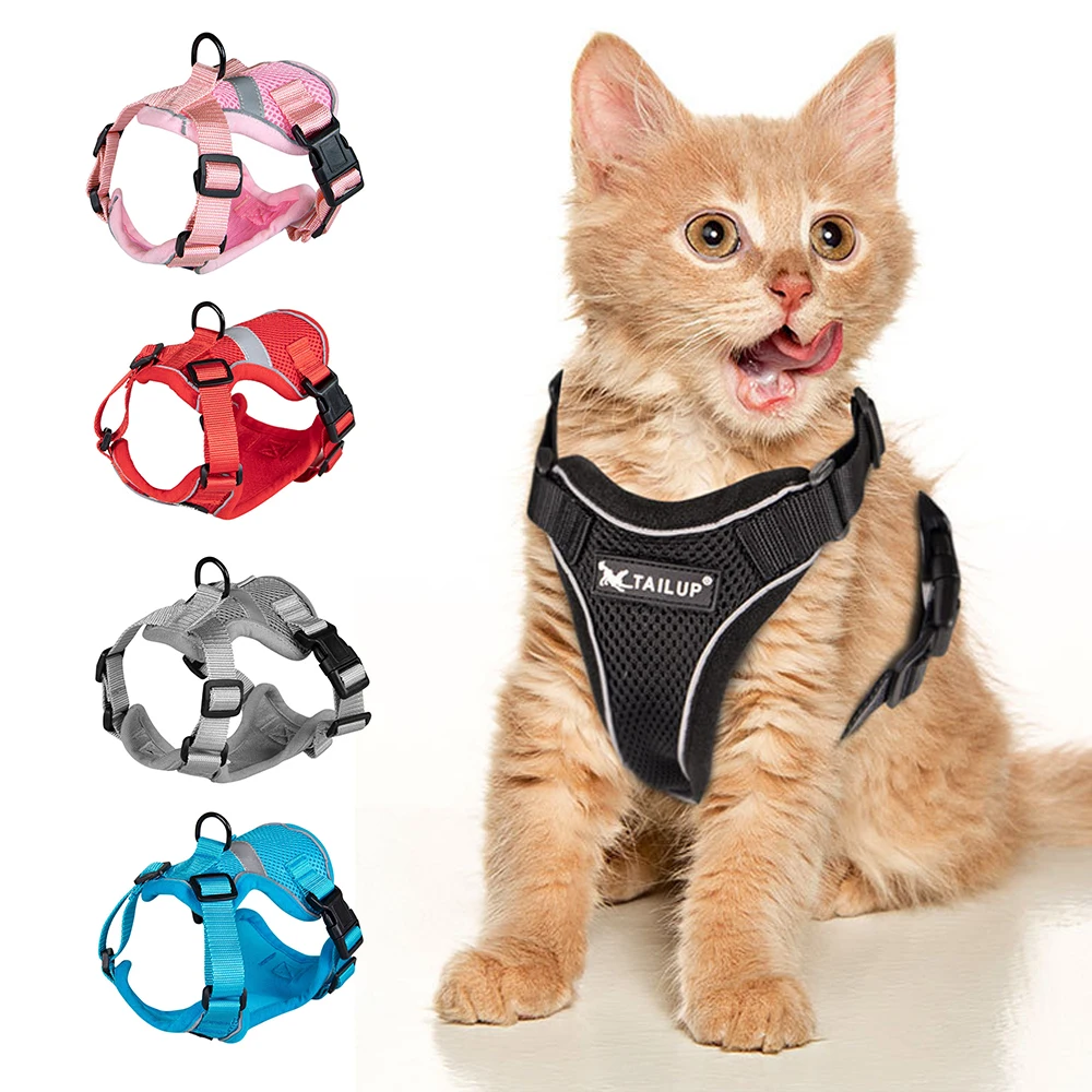 

Cat Cooling Harness Breathable Puppy Vest Chest Strap Reflective Adjustable Mesh Harness No-Pull No-Choke for Cats Small Dogs