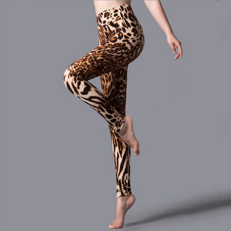 

YRRETY Leggings Leopard Women Leopard Print Leggings Spring And Autumn High Elasticity Pant Leggins High Waist Elastic Legging
